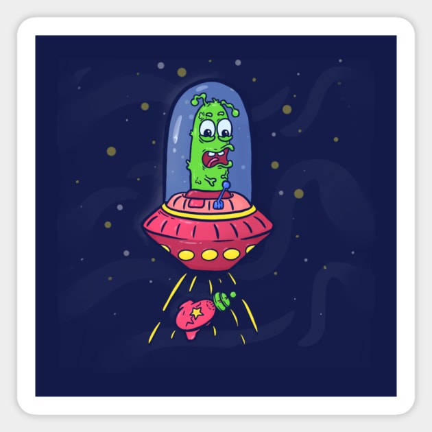 Flying cucumber Sticker by teahabe